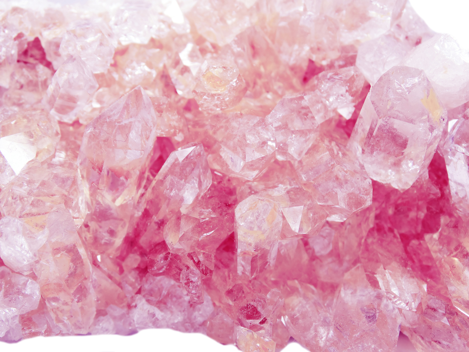 pink quartz geode geological crystals